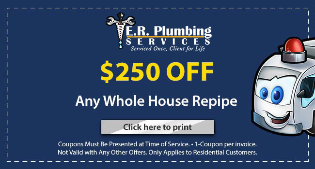 coupon $250 off whole house repipe Charlotte