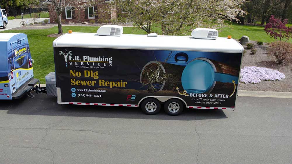 trenchless sewer repair project