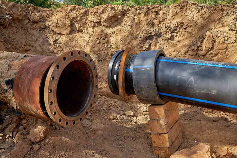 E.R. technician working with CIPP equipment/trenchless sewer line repair