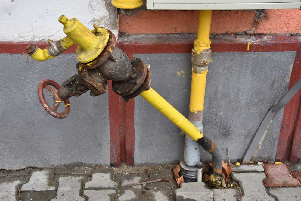 damaged gas line