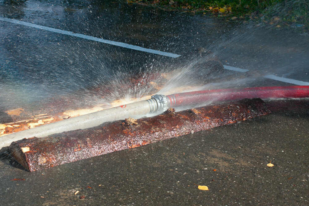 leaking high pressure water hose